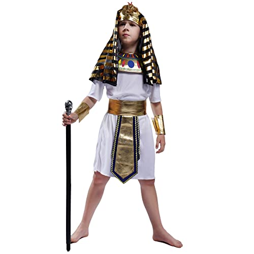 SEA HARE Kinder-Kostüm für Jungen Weiß Ägyptisches Pharao (L :10-12Jahre) von SEA HARE