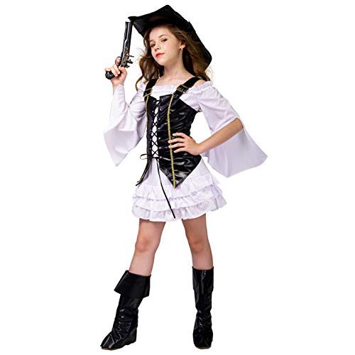 SEA HARE Mädchen Luxus Cool Piraten Kostüm (L :10-12 Jahre) von SEA HARE