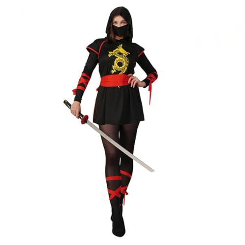 SEA HARE Schwarzes Ninja-Kostüm für Erwachsene für Damen (Einheitsgröße) von SEA HARE