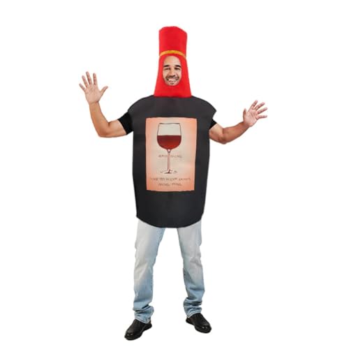 SEA HARE Unisex-Erwachsene Rotweinflasche Essen und Trinken Getränke für das Oktoberfest Kostüm Abendkleid Kit (Einheitsgröße) von SEA HARE
