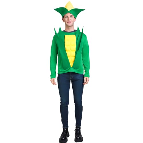 SEA HARE Unisex-Kostüm für Erwachsene, Mais, lustiges Halloween-Kostüm mit Gemüsedekoration (Einheitsgröße) von SEA HARE
