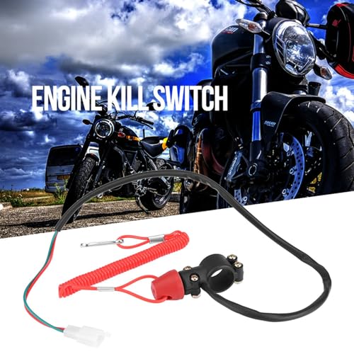 SEAFRONT Hochwertiger 22 -mm -Motorradmotor Stoppschalter, Zuverlässiger Außenbordmotoren Training Schalter mit Lanyard Kabel, Einfache Installation von Dirt Bike Training Switch von SEAFRONT