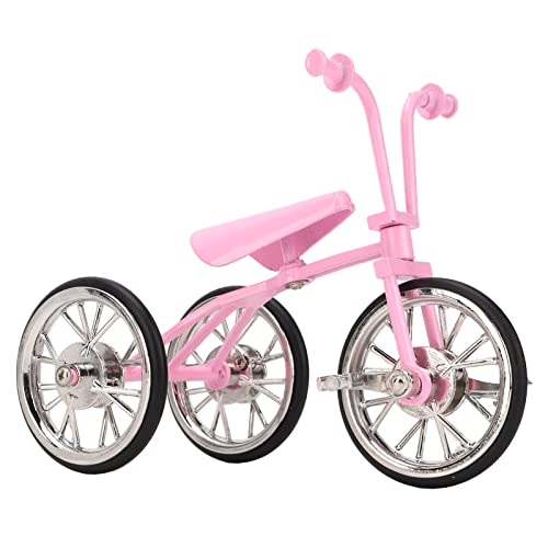 Miniatur Dreirad, Mini Finger Fahrrad, Rosa Spielzeug Dreirad, Modell Puppenhaus, Kinderzimmer Spielzeug, Ornament Puppenhaus Zubehör von Walfront