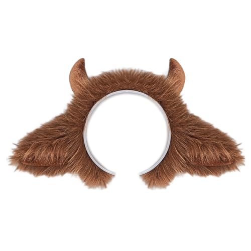 SEAYACK 1/2pcs Animal Yaks Kostüm Set Mit Yaks Ohren Stirnband Yaks Schwanzzubehör Für Halloween Kostümparty Requisiten von SEAYACK