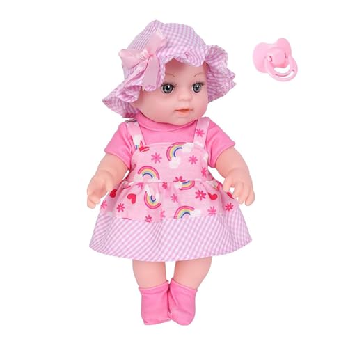 SEAYACK Babypuppen Mit Regenbogen Themen Spielset Mit Hutkleid Schnuller Ideal Für Kinder Rollenspiele Elternspielspielzeug Spielen von SEAYACK