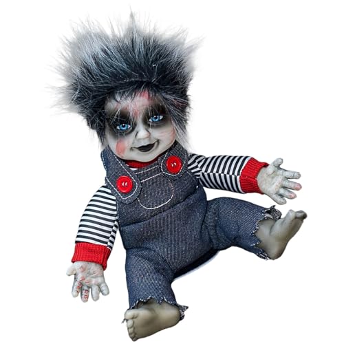 SEAYACK Beängstigende Puppenfigur Mit Beleuchtetem Gesicht Und Beängstigendem Soundeffekt Beängstigende Sitzende von SEAYACK