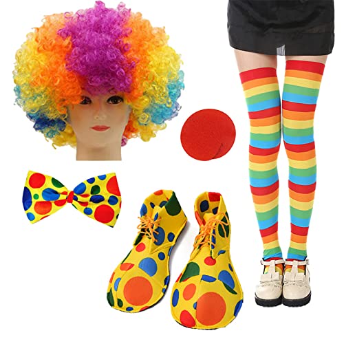SEAYACK Clown-Kostüm, Halloween, Cosplay, Rollenspiel, Outfit, Ohren, Stirnband, Handschuh, rote Nase, Wimpern, Krawatte zum Anziehen SEAYACK Clown-Kostüm, Halloween, Cosplay, Rollenspiel, Outfit, Ohren, Stirnband, Handschuh, rote Nase, Wimpern, Krawatte zum Anziehen von SEAYACK