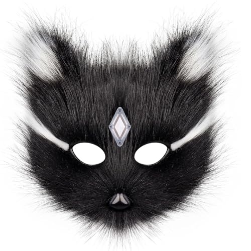 SEAYACK Elegante Katzen und Füchse, weiches Plüsch, atmungsaktives Design, Kostümzubehör für Themenpartys und Veranstaltungen, Cosplay-Gesichtsbedeckung SEAYACK Elegante Katzen und Füchse, weiches Plüsch, atmungsaktives Design, Kostümzubehör für Themenpartys und Veranstaltungen, Cosplay-Gesichtsbedeckung von SEAYACK