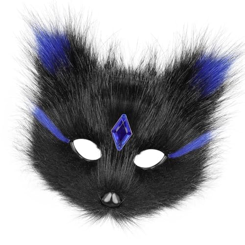 SEAYACK Elegante Katzen und Füchse, weiches Plüsch, atmungsaktives Design, Kostümzubehör für Themenpartys und Veranstaltungen, Cosplay-Gesichtsbedeckung von SEAYACK