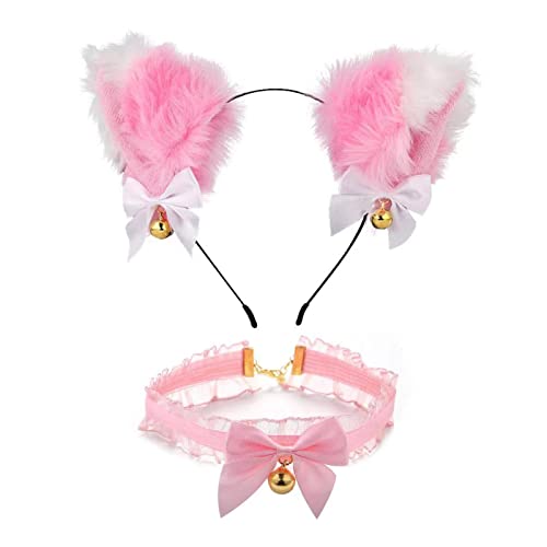 SEAYACK Fuchs-Katzen-Kostüm-Set, Katzenohren, Stirnband, Spitzen-Choker für Erwachsene und Kinder, Halloween, Weihnachten, Tier-Cosplay-Zubehör SEAYACK Fuchs-Katzen-Kostüm-Set, Katzenohren, Stirnband, Spitzen-Choker für Erwachsene und Kinder, Halloween, Weihnachten, Tier-Cosplay-Zubehör von SEAYACK