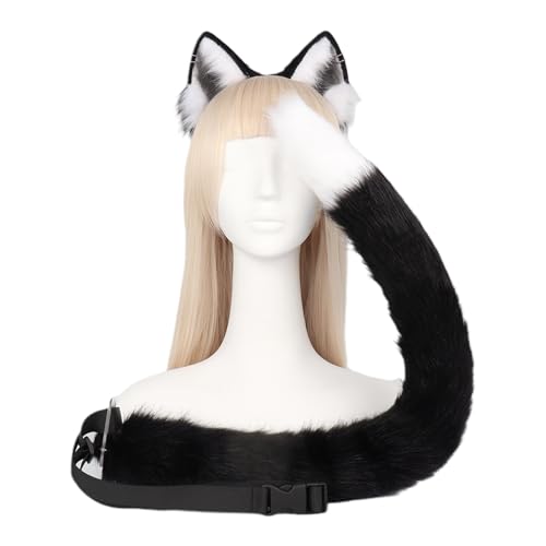 SEAYACK Haarreif und Kunstschwanz für Halloween, Cosplay, Party, Kostümzubehör für Ohrenschwanz-Set SEAYACK Haarreif und Kunstschwanz für Halloween, Cosplay, Party, Kostümzubehör für Ohrenschwanz-Set von SEAYACK