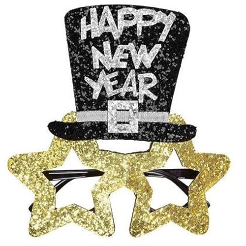 SEAYACK Happy New Year Brille für Kinder, Jungen, Mädchen, Studenten, Hapy, Neujahr, Party, Kostüm, Zubehör, runder Rahmen, sternförmiger Rahmen SEAYACK Happy New Year Brille für Kinder, Jungen, Mädchen, Studenten, Hapy, Neujahr, Party, Kostüm, Zubehör, runder Rahmen, sternförmiger Rahmen von SEAYACK