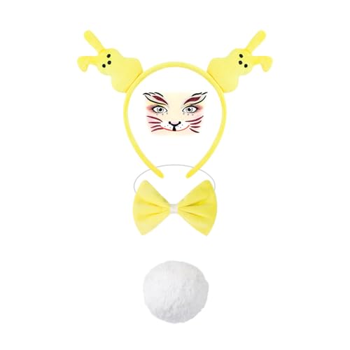 SEAYACK Osterbasencostume Set Frauenkaninchen Ohren Stirnband Bowtie Tutus Rock Bunnies Schwanzzubehör Für Halloween Party SEAYACK Osterbasencostume Set Frauenkaninchen Ohren Stirnband Bowtie Tutus Rock Bunnies Schwanzzubehör Für Halloween Party von SEAYACK