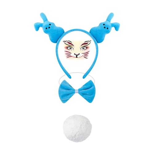 SEAYACK Osterbasencostume Set Frauenkaninchen Ohren Stirnband Bowtie Tutus Rock Bunnies Schwanzzubehör Für Halloween Party SEAYACK Osterbasencostume Set Frauenkaninchen Ohren Stirnband Bowtie Tutus Rock Bunnies Schwanzzubehör Für Halloween Party von SEAYACK