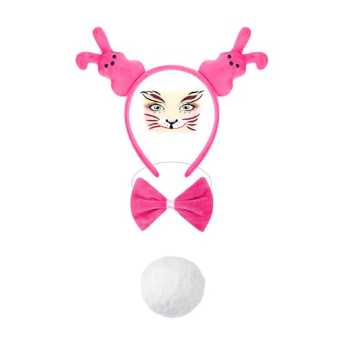 SEAYACK Osterbasencostume Set Frauenkaninchen Ohren Stirnband Bowtie Tutus Rock Bunnies Schwanzzubehör Für Halloween Party SEAYACK Osterbasencostume Set Frauenkaninchen Ohren Stirnband Bowtie Tutus Rock Bunnies Schwanzzubehör Für Halloween Party von SEAYACK