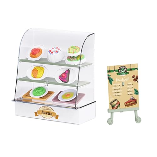 SEAYACK Plastik Miniatur Bäckerei Shop Szenendekoration Set Mit Kuchenanzeige Und Spielzeugspielzeug Für Handwerksmodellprojekte Spielen SEAYACK Plastik Miniatur Bäckerei Shop Szenendekoration Set Mit Kuchenanzeige Und Spielzeugspielzeug Für Handwerksmodellprojekte Spielen von SEAYACK