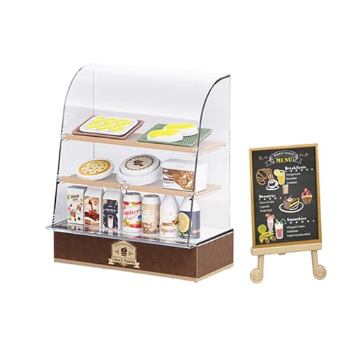 SEAYACK Plastik Miniatur Bäckerei Shop Szenendekoration Set Mit Kuchenanzeige Und Spielzeugspielzeug Für Handwerksmodellprojekte Spielen SEAYACK Plastik Miniatur Bäckerei Shop Szenendekoration Set Mit Kuchenanzeige Und Spielzeugspielzeug Für Handwerksmodellprojekte Spielen von SEAYACK