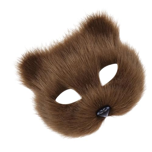 SEAYACK Plüschtierkatzen Maske Pelztier Halbe Gesicht Maskerade Halbgesicht Maske Für Männer Frauen Maskerade Halloween Cosplay Party SEAYACK Plüschtierkatzen Maske Pelztier Halbe Gesicht Maskerade Halbgesicht Maske Für Männer Frauen Maskerade Halloween Cosplay Party von SEAYACK