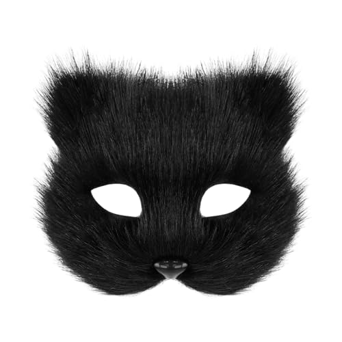SEAYACK Plüschtierkatzen Maske Pelztier Halbe Gesicht Maskerade Halbgesicht Maske Für Männer Frauen Maskerade Halloween Cosplay Party SEAYACK Plüschtierkatzen Maske Pelztier Halbe Gesicht Maskerade Halbgesicht Maske Für Männer Frauen Maskerade Halloween Cosplay Party von SEAYACK