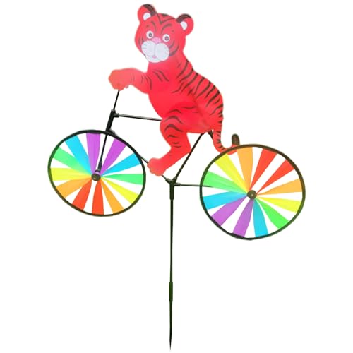 SEAYACK Tierthema Windmühle Dekoration Für Garten Oder Terrasse Einfache Bodeninstallation Kinder Tierfahrzeug REIT Windmühlenspielzeug von SEAYACK
