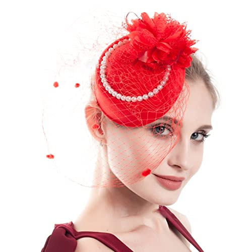SEAYACK Zarte Perlenhut-Netzgarn-Haarspangen, Halloween, Cosplay, Haarhalter, Mittelalter-Party, Kostüm, Kopfbedeckung für Mädchen von SEAYACK
