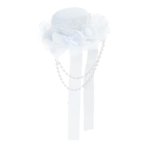 Vintage Spitze Kopfschmuck Gotik Lolitas Kopfbedeckung Subkulturen Haarschmuck Rose Perlenkette Kopfschmuck Zylinderhut Haarspangen Gothic Kopfschmuck Spitze von SEAYACK