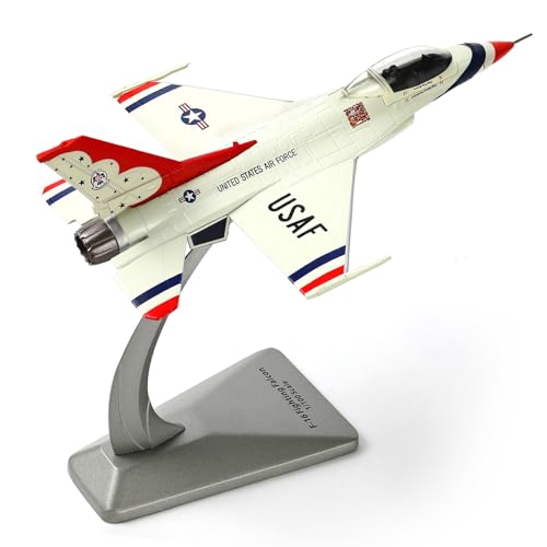 SEBUNAS 1:100 Scale F-16C Fighting Falcon Fighter Jet Model US Air Force Air Demonstration Squadron (Thunderbirds) Military Aircraft Miniature Metal Diecast Airplane Model Kit for Adult Collection von SEBUNAS