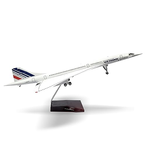 SEBUNAS Concorde-Flugzeugmodell im Maßstab 1/125, Überschall-Verkehrsflugzeug, Miniatur-Luft für Frankreich, Metall-Druckguss-Flugzeugmodellbausatz für Erwachsene von SEBUNAS