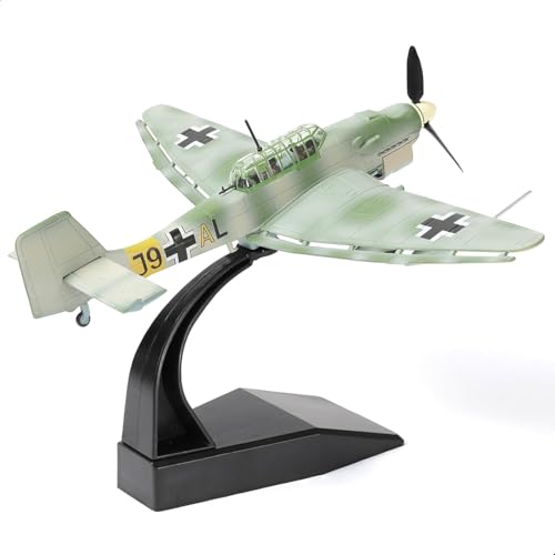 SEBUNAS STUKA (grüne Farbe) Kampfjet-Modell im Maßstab 1/72, Kampfflugzeug-Militärmodell aus Metalldruckguss, 2. Weltkrieg, Modellbausatz für Erwachsene von SEBUNAS