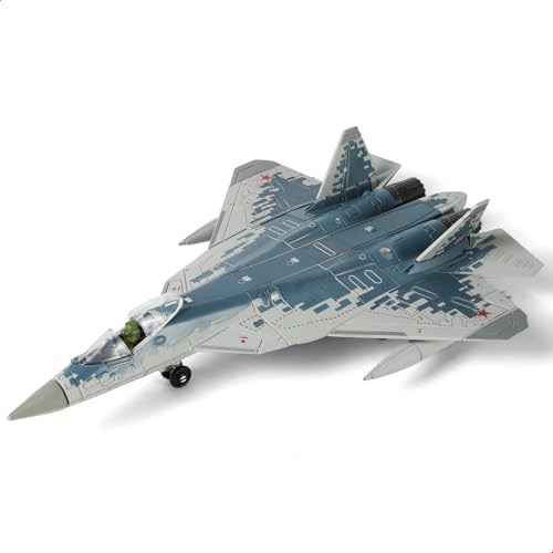 SEBUNAS SU-57s Militärflugzeug-Spielzeug im Maßstab 1/72, Schnellbau-Modellbausätze, russischer Stealth-Mehrzweck-Kampfjet der fünften Generation, Kunststoff-Bauflugzeugmodell (31 Teile) von SEBUNAS