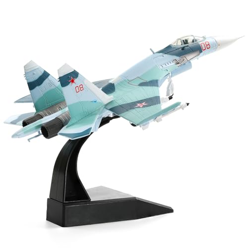 SEBUNAS Sukhoi Su-27 Flanker Supermanövrierfähiges Kampfjet-Modell Sowjetische Luftstreitkräfte, zuverlässiger Kampf, Militär, Metalldruckguss, Flugzeugmodellbausatz für Erwachsene Sammlung oder SEBUNAS Sukhoi Su-27 Flanker Supermanövrierfähiges Kampfjet-Modell Sowjetische Luftstreitkräfte, zuverlässiger Kampf, Militär, Metalldruckguss, Flugzeugmodellbausatz für Erwachsene Sammlung oder von SEBUNAS