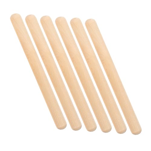 SECFOU 6 Stück Teiliges Holz Percussion Instrument Rhythmusstäbe Musikalisches Lernspielzeug Glatt Polierte Sichere Klanghölzer für Vorschulkinder und Musikunterricht von SECFOU