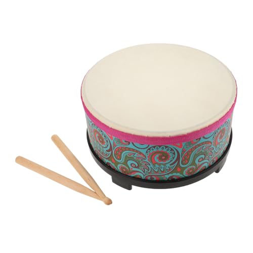 SECFOU Floor Drum mit Blumenmuster Stabiles Leichtes Percussion Instrument für Junge Mädchen und Kleinkinder Orff Musikinstrument Rhythmusschulung und Frühkindlichen Musikförderung von SECFOU