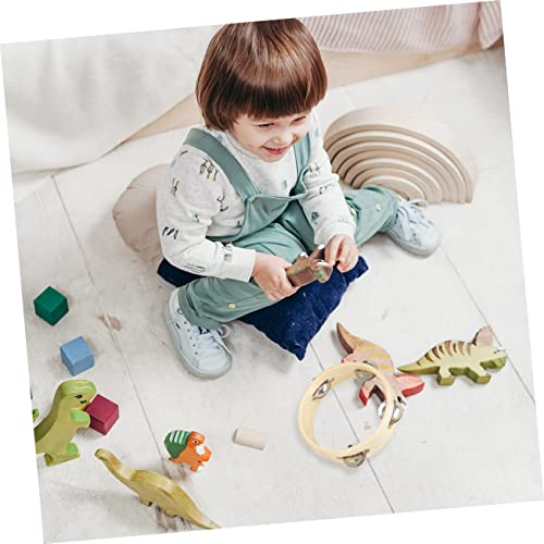 SECFOU Holztamburin Handtrommel Musikinstrument Ergonomisch Glatte Kanten Robuste Verarbeitung Rhythmusfördernd Pädagogisches für Mädchen und Jungen von SECFOU