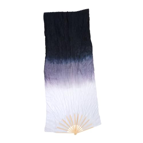 SECFOU Langer Bauchtanz-fächer mit Seidenschleier Bambusrahmen Verlaufende Farben Weiß--schwarz Flexibler Leichter Tanzfächer für Damen Elegante Seide SECFOU Langer Bauchtanz-fächer mit Seidenschleier Bambusrahmen Verlaufende Farben Weiß--schwarz Flexibler Leichter Tanzfächer für Damen Elegante Seide von SECFOU