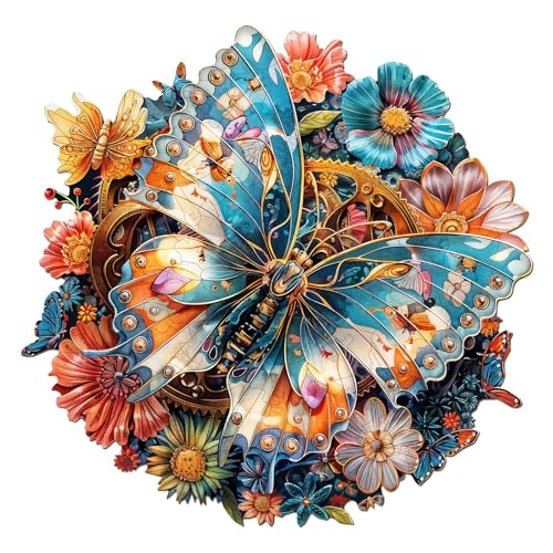 SECOGM Holzpuzzle Erwachsene, 100 Teile Mechanischer Schmetterling Holz Puzzle Erwachsene, 21.5x21.5cm Wooden Puzzle, Unregelmäßige Form, Premium-Holzpuzzle Geschenkbox SECOGM Holzpuzzle Erwachsene, 100 Teile Mechanischer Schmetterling Holz Puzzle Erwachsene, 21.5x21.5cm Wooden Puzzle, Unregelmäßige Form, Premium-Holzpuzzle Geschenkbox von SECOGM