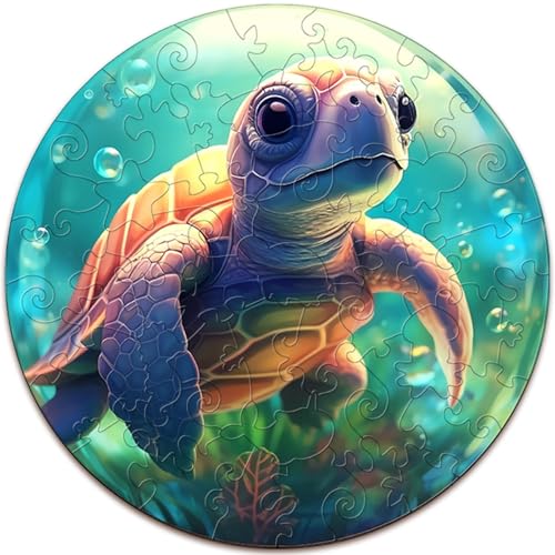 SECOGM Holzpuzzle Kinder, Meeresschildkröte Puzzle für Kinder ab 3 Jahren, Unregelmäßiges Großteile-Puzzle 50 Teilen, Vorschul-Lernpädagogisches Puzzle,29×29 cm SECOGM Holzpuzzle Kinder, Meeresschildkröte Puzzle für Kinder ab 3 Jahren, Unregelmäßiges Großteile-Puzzle 50 Teilen, Vorschul-Lernpädagogisches Puzzle,29×29 cm von SECOGM