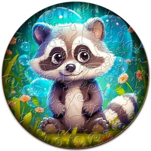 SECOGM Holzpuzzle Kinder, Süßer Waschbär Kinderpuzzle ab 3 Jahren, Unregelmäßiges Großteile-Puzzle 50 Teilen, Vorschul-Lernpädagogisches Puzzle,29×29 cm SECOGM Holzpuzzle Kinder, Süßer Waschbär Kinderpuzzle ab 3 Jahren, Unregelmäßiges Großteile-Puzzle 50 Teilen, Vorschul-Lernpädagogisches Puzzle,29×29 cm von SECOGM