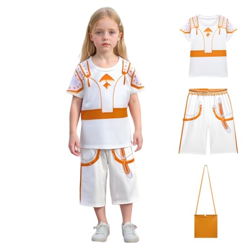Kpop Kostüm Cosplay Mädchen, Kpop Cosplay 2PCS Weiß Outfit Komplettes Set mit Tasche, Halloween Kostüme Verkleidung für Party Karneval (Style 3, 140) von SEDVBWA