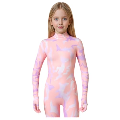 SEDVBWA Kpop Kostüm Cosplay Mädchen, Kpop Cosplay Rosa Bodysuit Jumpsuit mit Druckmuster, Halloween Kostüme Verkleidung für Party Halloween (Rosa, 140) von SEDVBWA