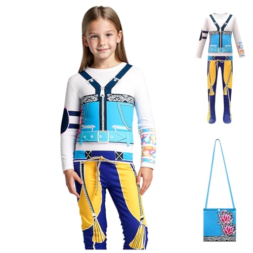 SEDVBWA Kpop Kostüm Cosplay Mädchen, Kpop Dance Cosplay 3D-Druck Overall Body Anzug mit Tasche & Maske, Halloween Kostüme Verkleidung für Party (Stil 1, 110) von SEDVBWA