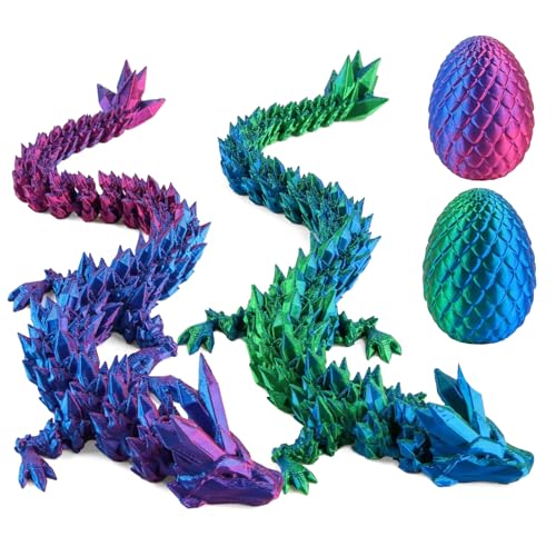 SEFIRST 2 Stück 3D-Gedruckter Drache mit Drachenei, 3D Drachenfiguren im Drachenei, Geheimnisvolle Drachen Ei Spielzeug - Easter Kreative Spielzeug und Deko, Laserdunkelgrün und Laserviolett SEFIRST 2 Stück 3D-Gedruckter Drache mit Drachenei, 3D Drachenfiguren im Drachenei, Geheimnisvolle Drachen Ei Spielzeug - Easter Kreative Spielzeug und Deko, Laserdunkelgrün und Laserviolett von SEFIRST