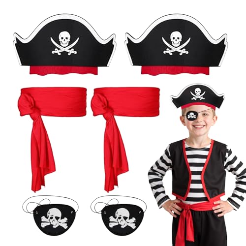SEFIRST 6 Stück Kinder Piratenkostüm Zubehör, Piraten Kostüm Accessoires, Piratenhut Augenklappe Piratengürtel Dress Up Set, Captain Kostüm Erwachsene für Party Halloween Karneval Maskerade Cosplay SEFIRST 6 Stück Kinder Piratenkostüm Zubehör, Piraten Kostüm Accessoires, Piratenhut Augenklappe Piratengürtel Dress Up Set, Captain Kostüm Erwachsene für Party Halloween Karneval Maskerade Cosplay von SEFIRST
