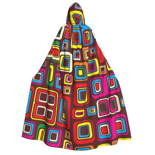 SEFZCXDN (Bunte Quadrate) Unisex-Kapuzenumhang für Halloween, Weihnachten, Cosplay, Kostüme für Erwachsene von SEFZCXDN