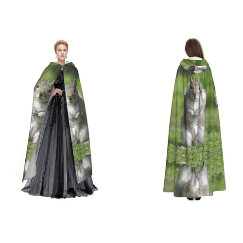 SEFZCXDN (Eichhörnchen) Unisex Kapuzenumhang Umhang Umhang Halloween Weihnachten Fancy Cape Kostüme für Erwachsene von SEFZCXDN