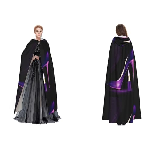 SEFZCXDN (Elegant Purple High Heels) Unisex Kapuzenumhang Umhang Halloween Weihnachten Fancy Cape Kostüme für Erwachsene von SEFZCXDN