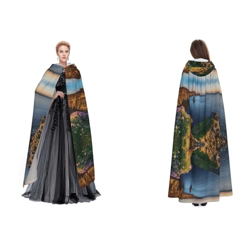 SEFZCXDN (Irland Outdoors County Clare The Cliffs) Unisex Kapuzenumhang Umhang Halloween Weihnachten Fancy Cape Kostüme für Erwachsene von SEFZCXDN