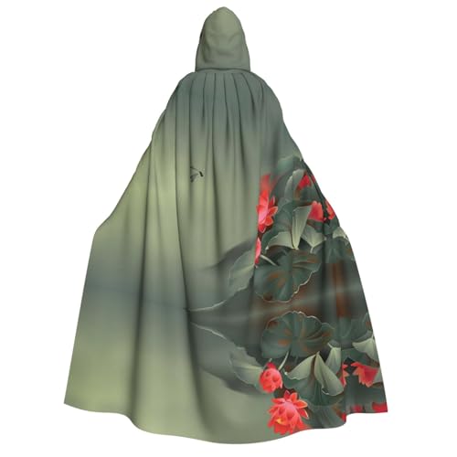 SEFZCXDN (Lotus Blume und Libelle) Unisex Kapuzenumhang Umhang Umhang Halloween Weihnachten Cosplay Kostüme für Erwachsene von SEFZCXDN