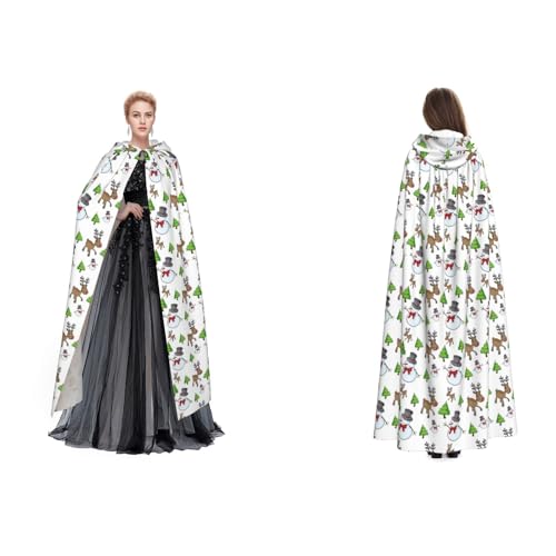 SEFZCXDN (Merry Christmas Happy) Unisex Kapuzenumhang Umhang Halloween Weihnachten Fancy Cape Kostüme für Erwachsene von SEFZCXDN