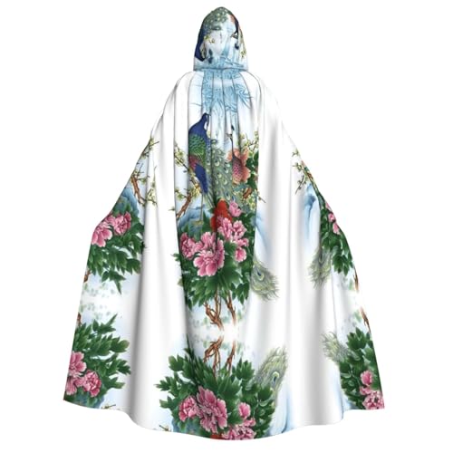 SEFZCXDN (Pfau) Unisex Kapuzenumhang Umhang Halloween Weihnachten Cosplay Kostüme für Erwachsene von SEFZCXDN